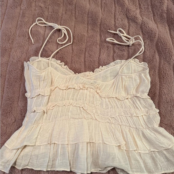 Zara tiered off white flowy tank - Picture 2 of 3